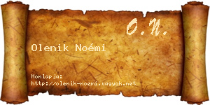Olenik Noémi névjegykártya